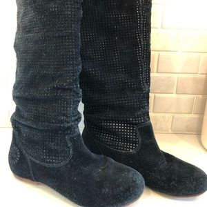 Black Ugg leather tall boot